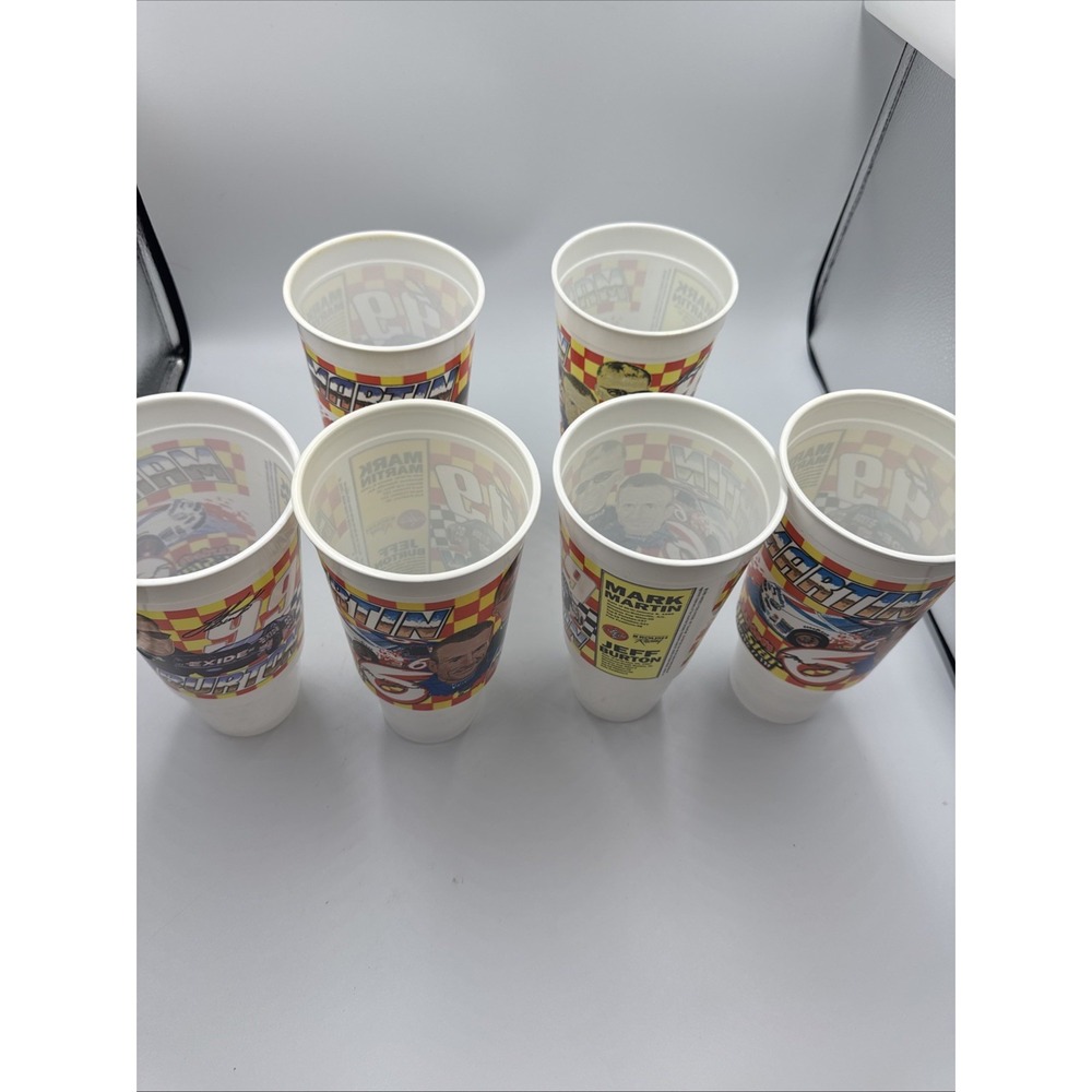 Vintage Hardees All Star Racing Mark Martin Jeff Burton NASCAR Plastic Cups (6)‎ - Picture 6 of 6